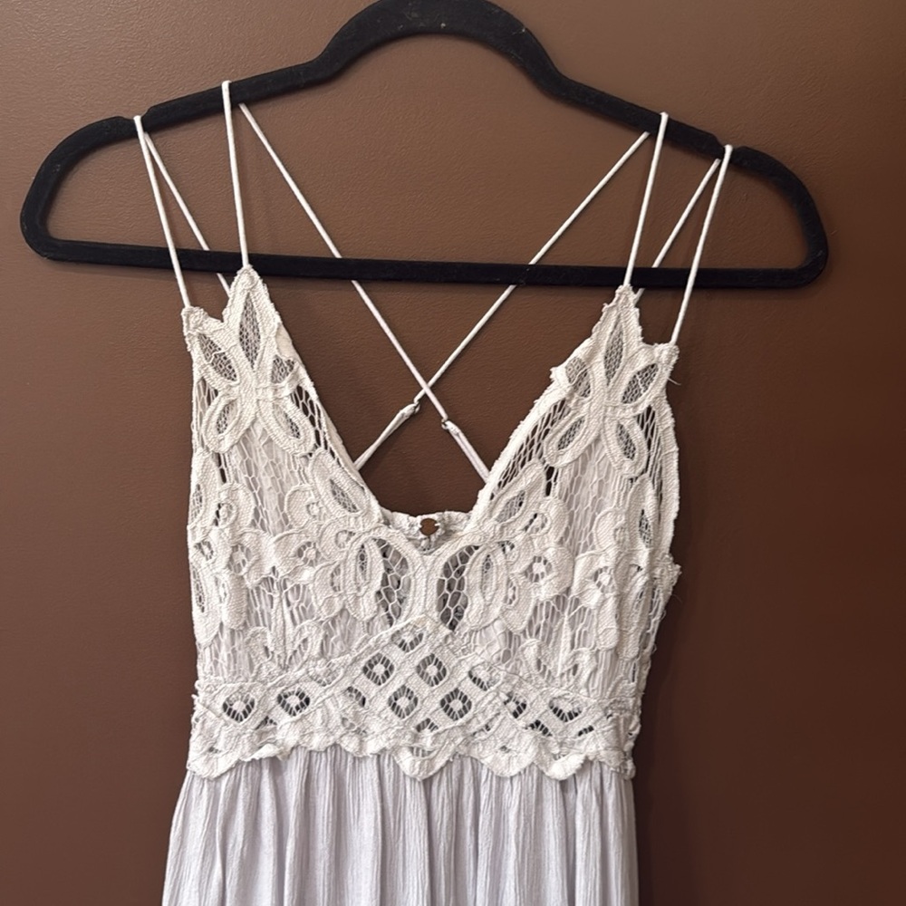 Free People Pale Gray Adella Maxi Slip Dress - Picture 2 of 5